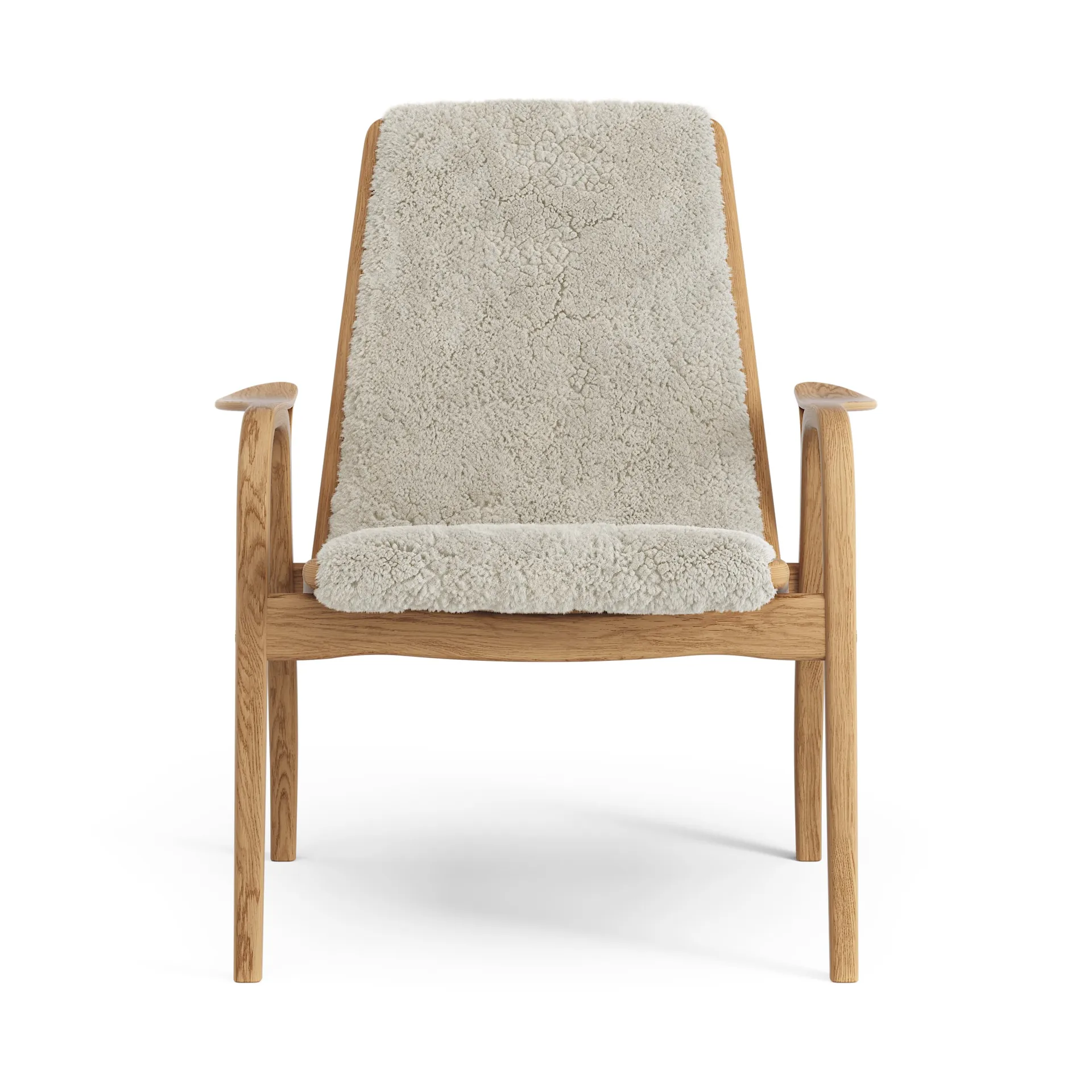 Laminett arm chair oiled oak/sheep skin, Moonlight (beige) Swedese