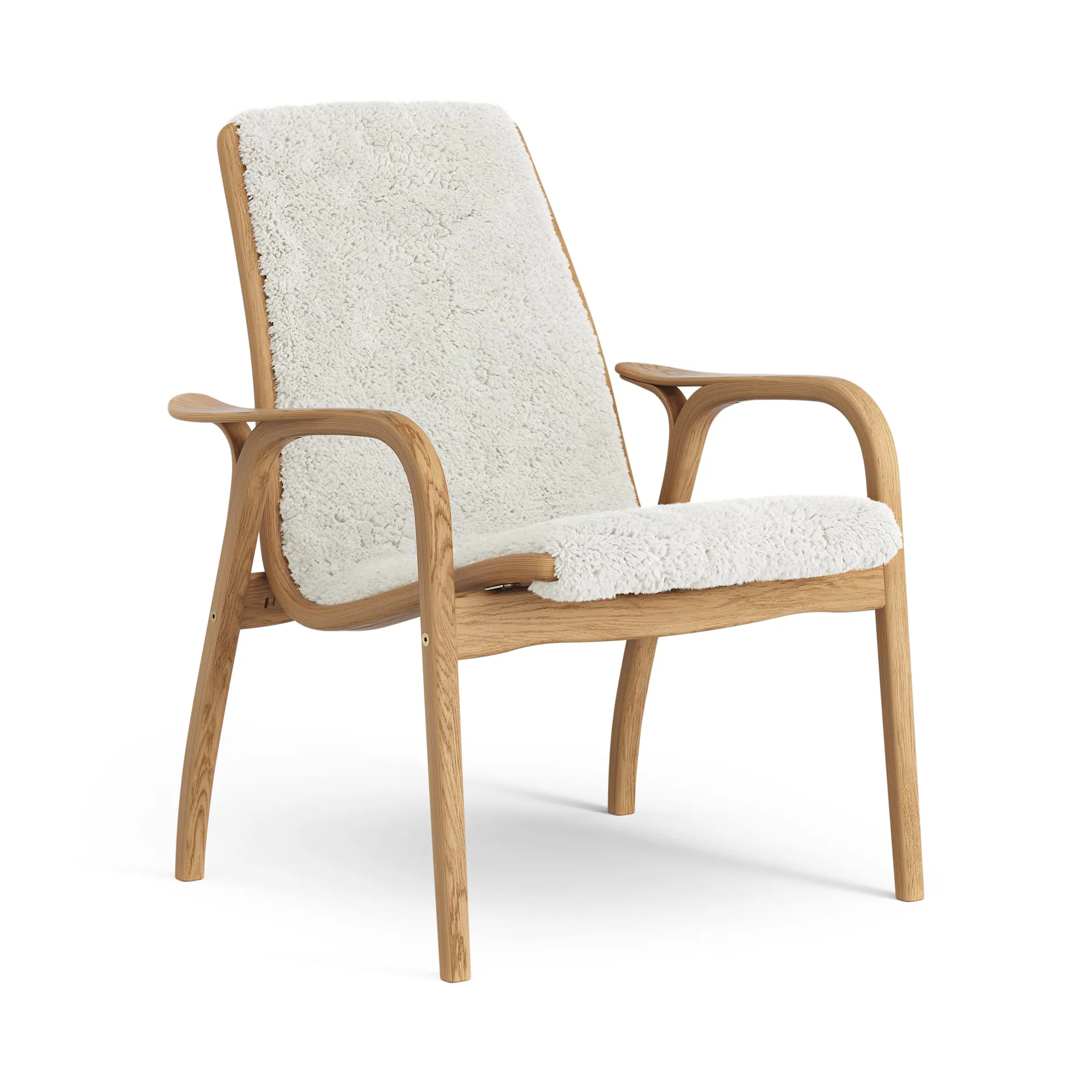 Laminett arm chair oiled oak/sheep skin, Off white (white) Swedese