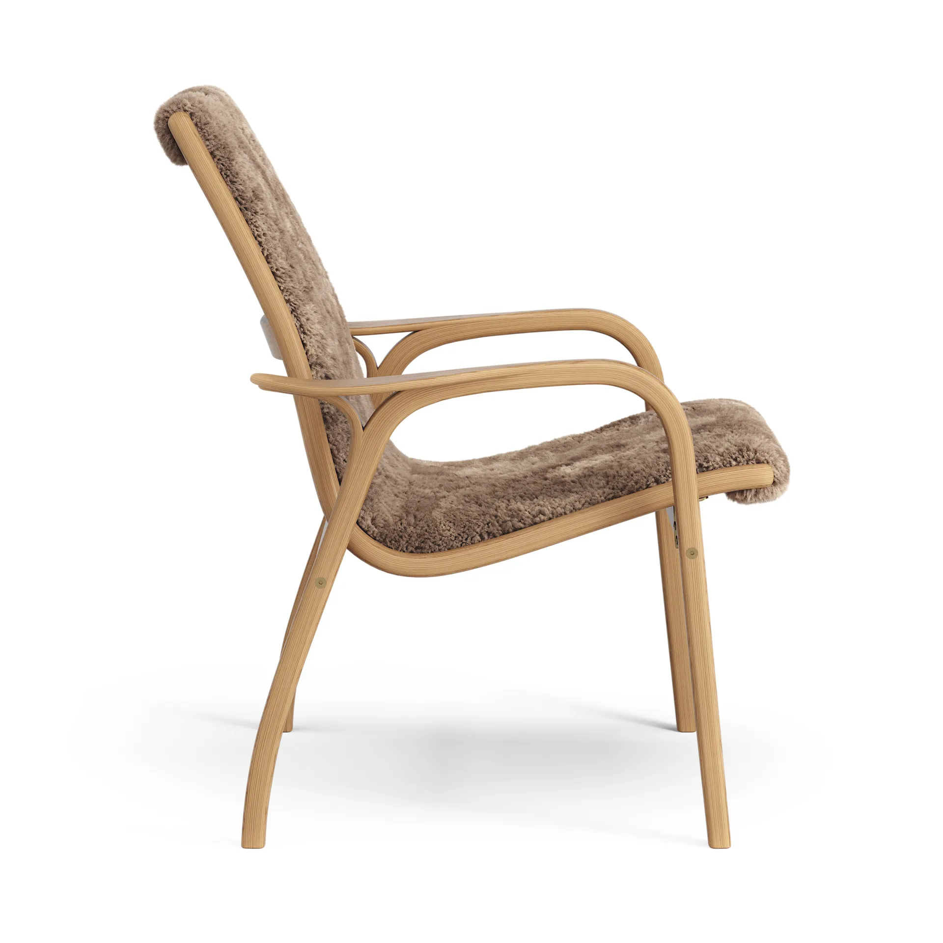 Laminett arm chair oiled oak/sheep skin, Sahara (nougat brown) Swedese