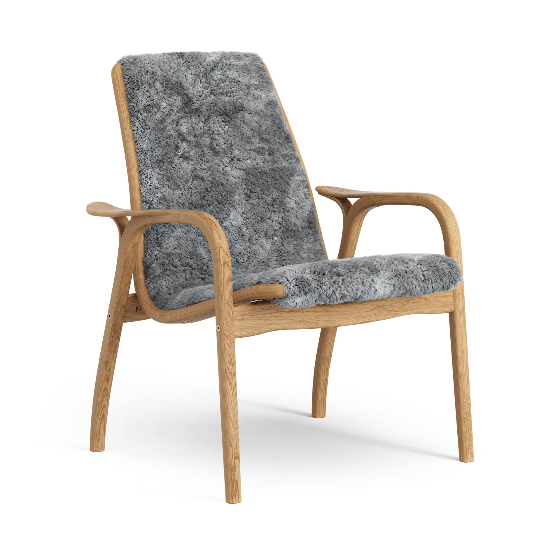 Laminett arm chair oiled oak/sheep skin, Scandinavian Grey (grey) Swedese