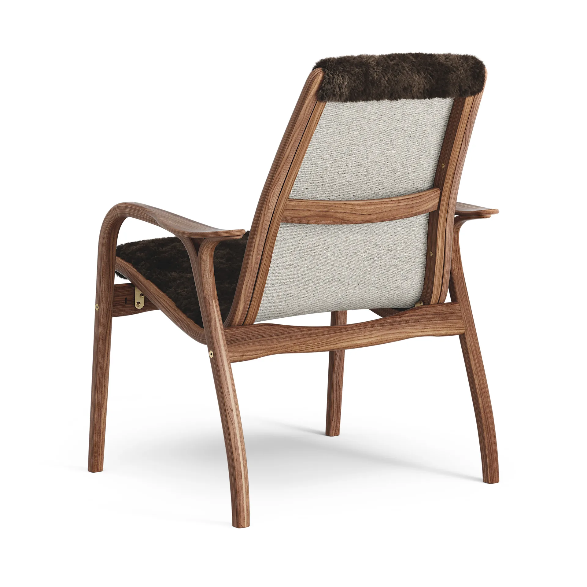 Laminett arm chair oiled walnut/sheep skin, Espresso (brown) Swedese
