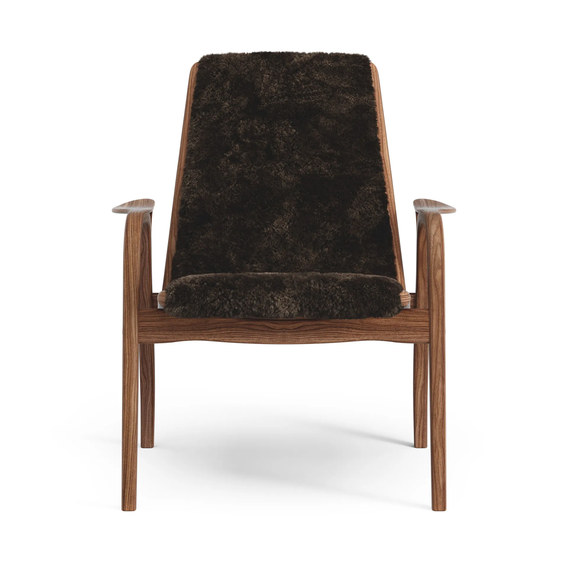 Laminett arm chair oiled walnut/sheep skin, Espresso (brown) Swedese