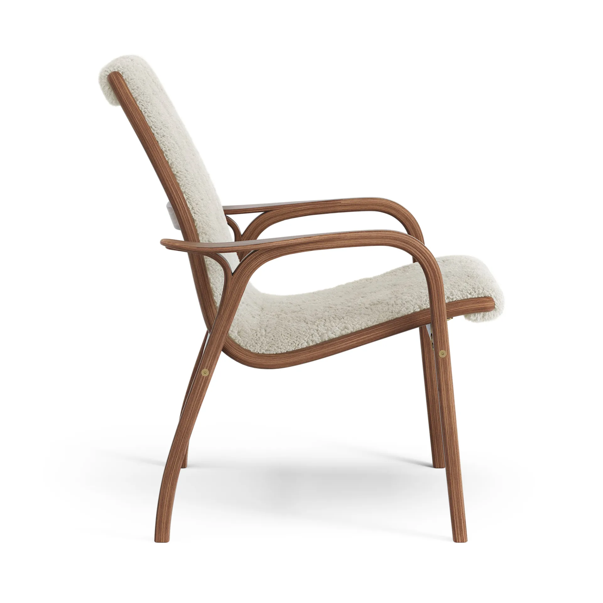Laminett arm chair oiled walnut/sheep skin, Moonlight (beige) Swedese