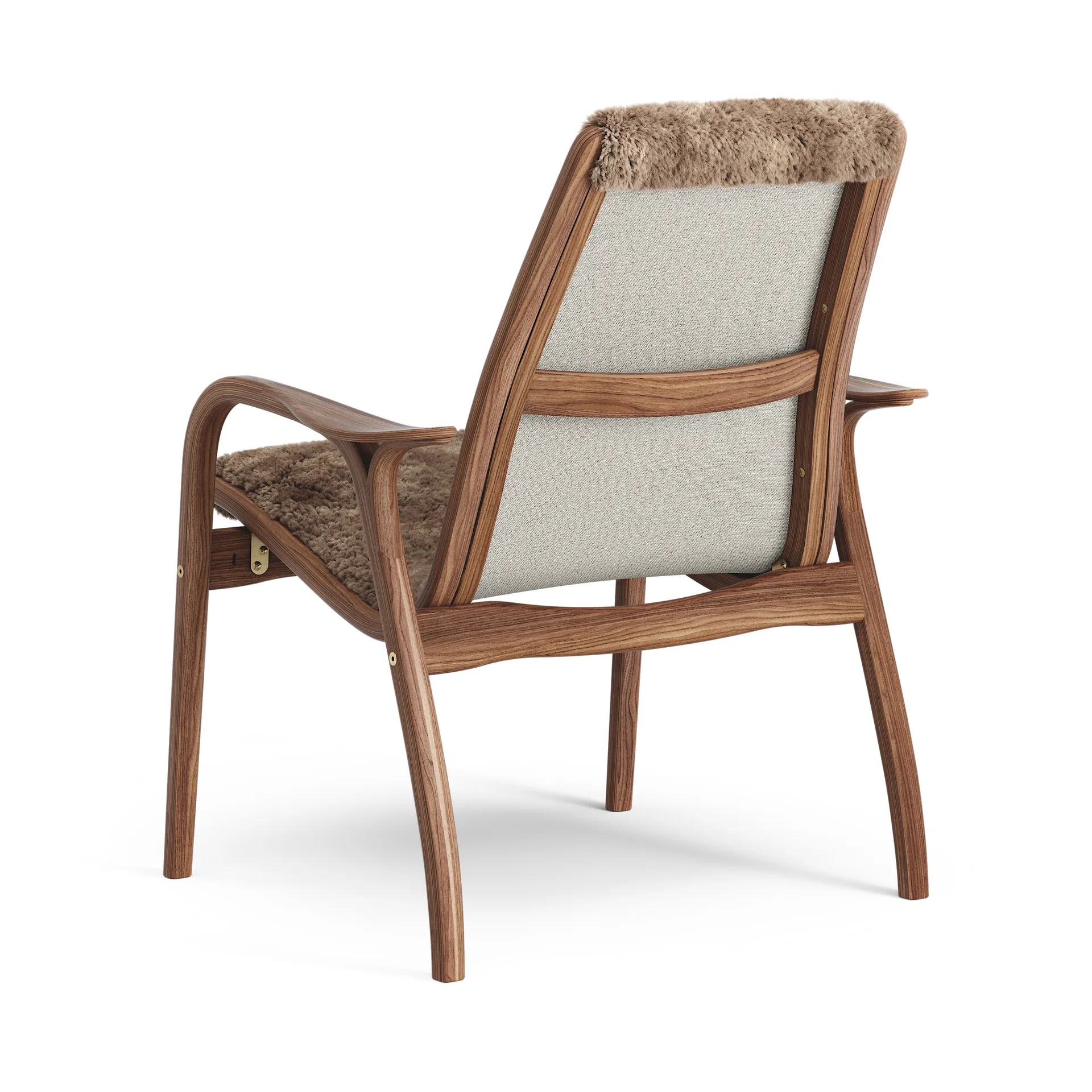 Laminett arm chair oiled walnut/sheep skin, Sahara (nougat brown) Swedese