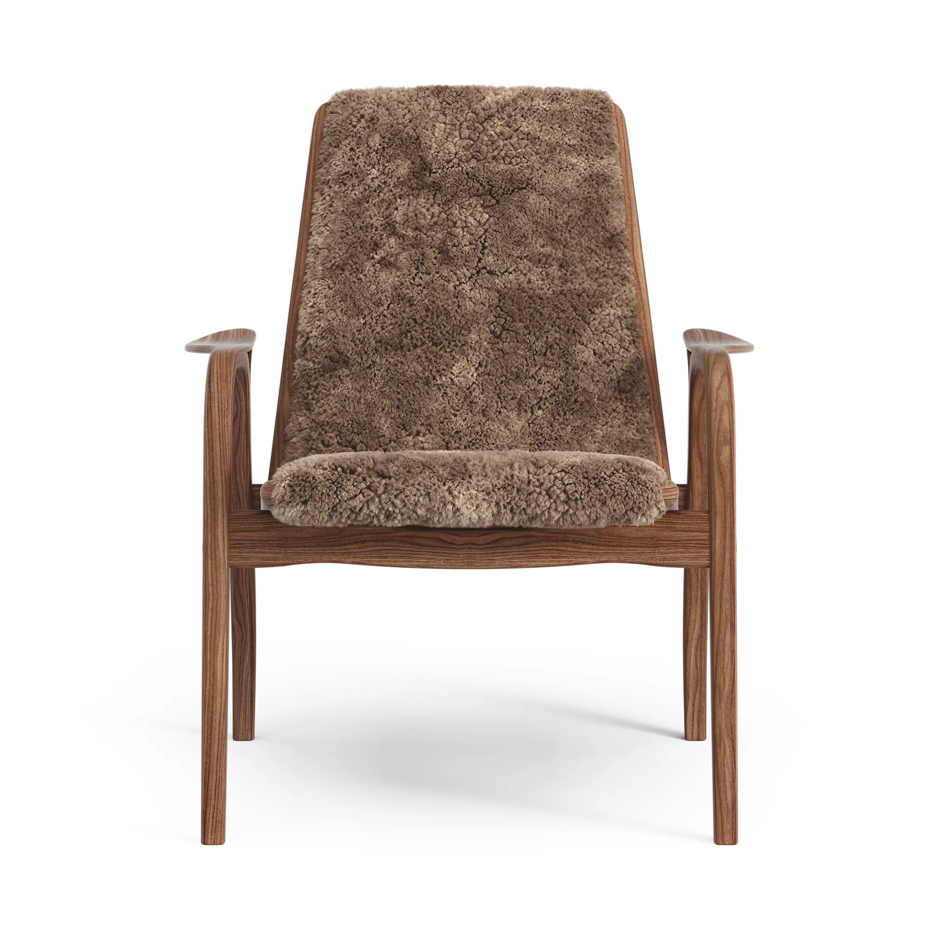 Laminett arm chair oiled walnut/sheep skin, Sahara (nougat brown) Swedese