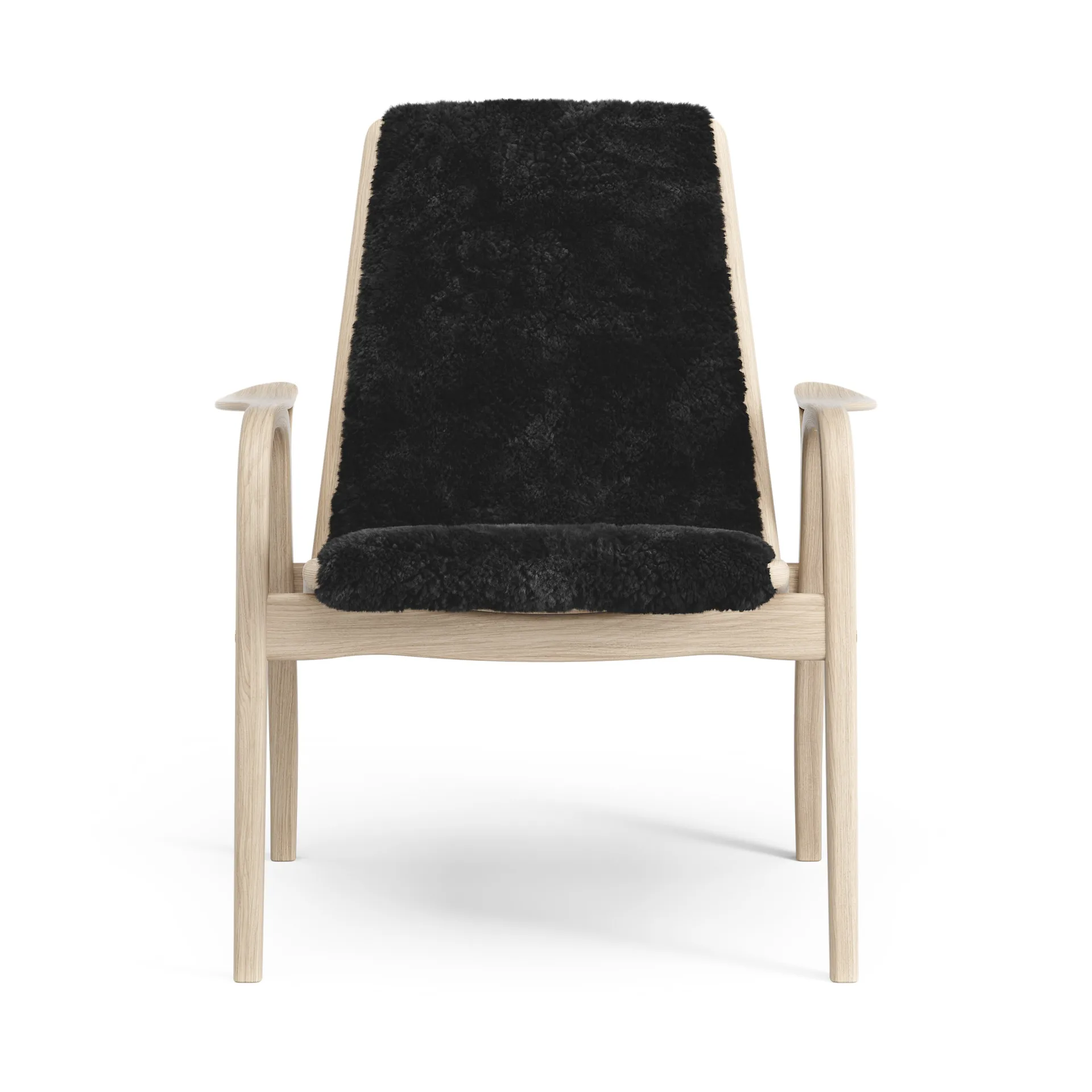 Laminett arm chair white pigmented oak/sheep skin, Black (black) Swedese