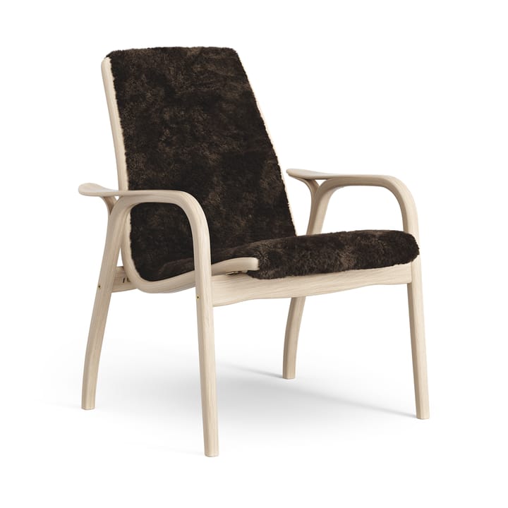 Laminett arm chair white pigmented oak/sheep skin - Espresso (brown) - Swedese