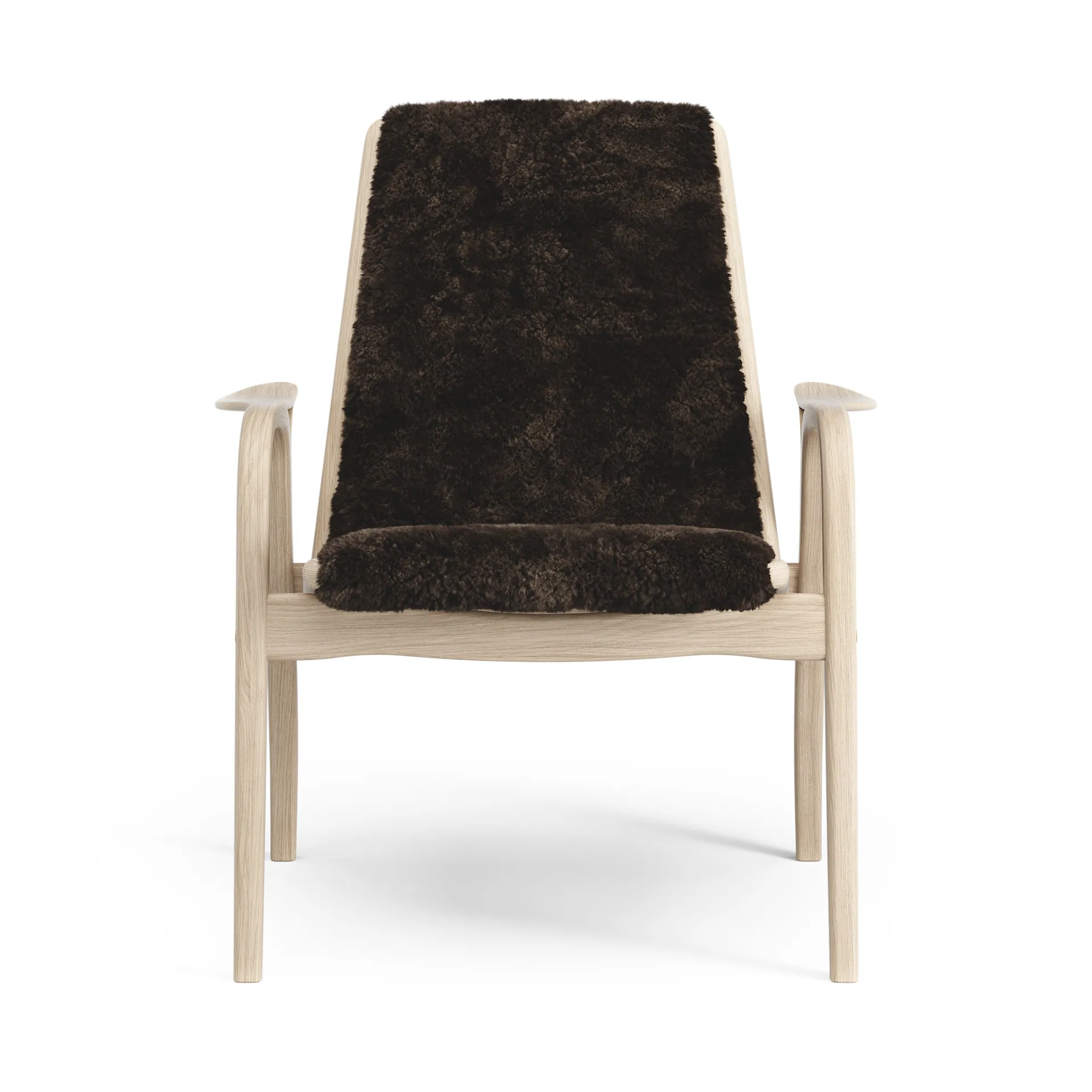 Laminett arm chair white pigmented oak/sheep skin, Espresso (brown) Swedese