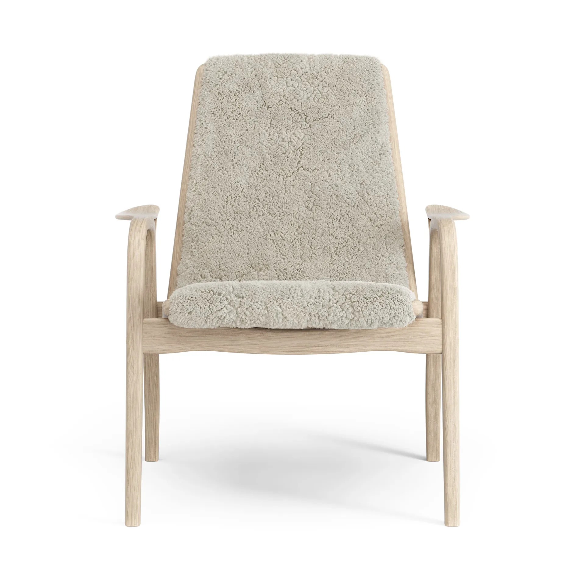 Laminett arm chair white pigmented oak/sheep skin, Moonlight (beige) Swedese