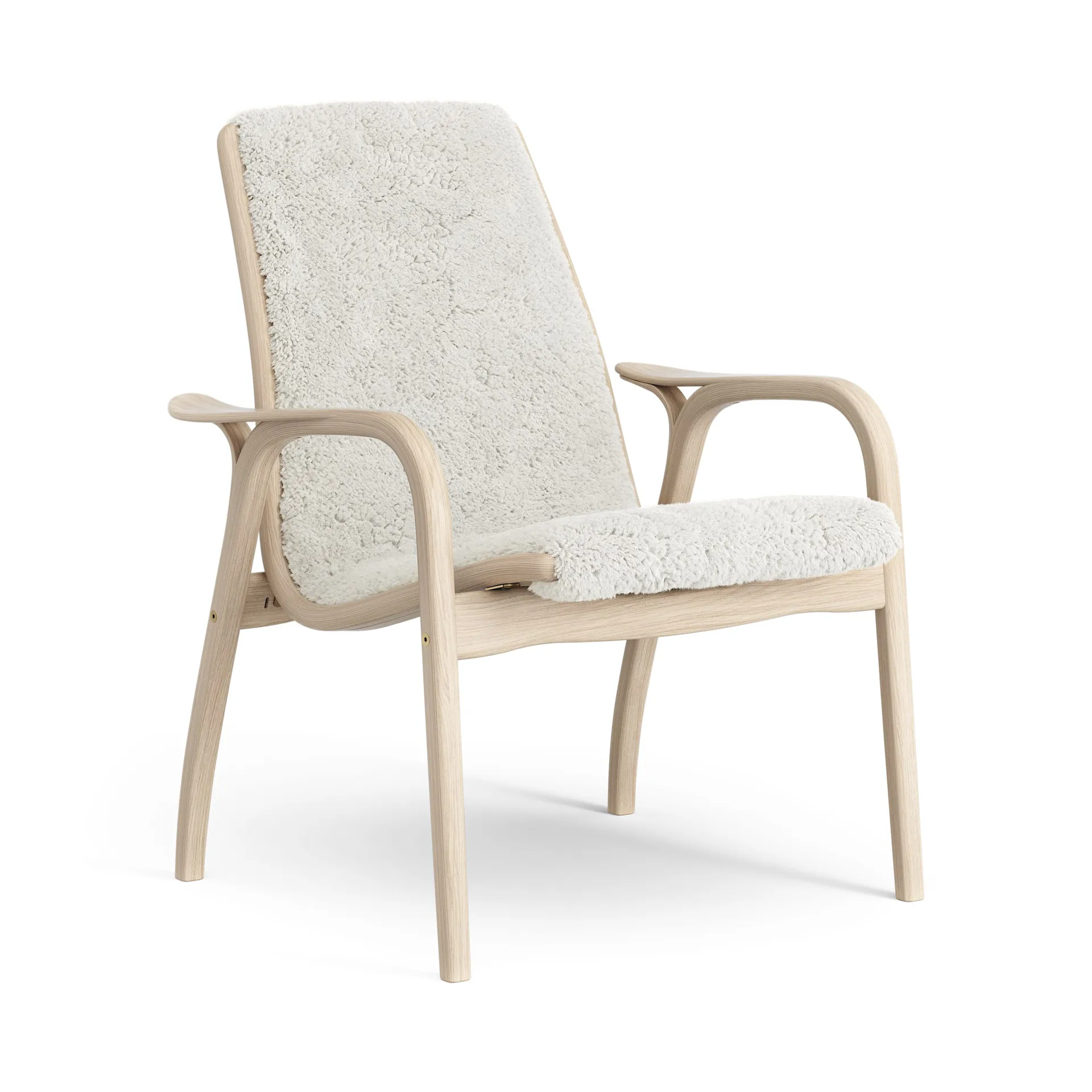 Laminett arm chair white pigmented oak/sheep skin, Off white (white) Swedese