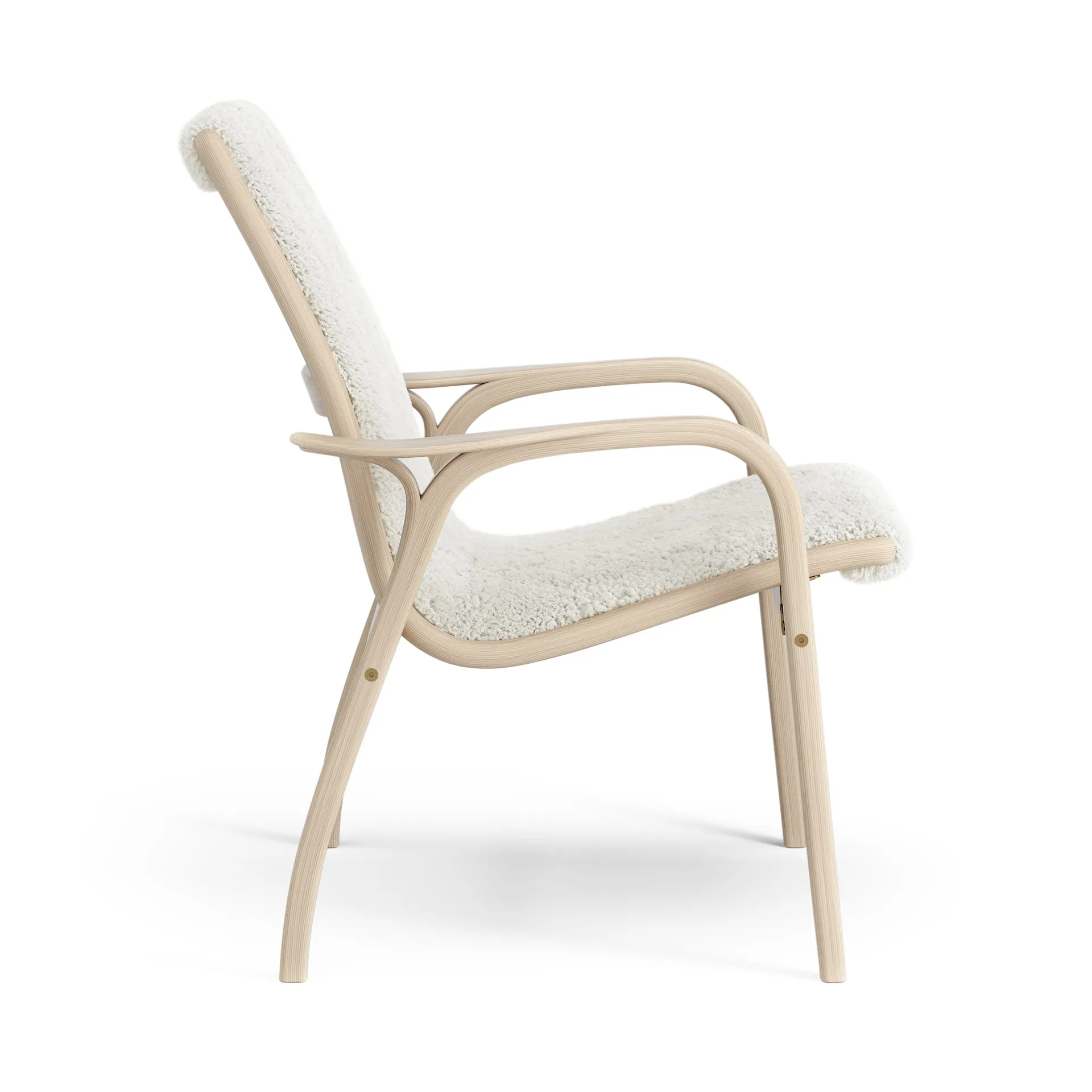 Laminett arm chair white pigmented oak/sheep skin, Off white (white) Swedese