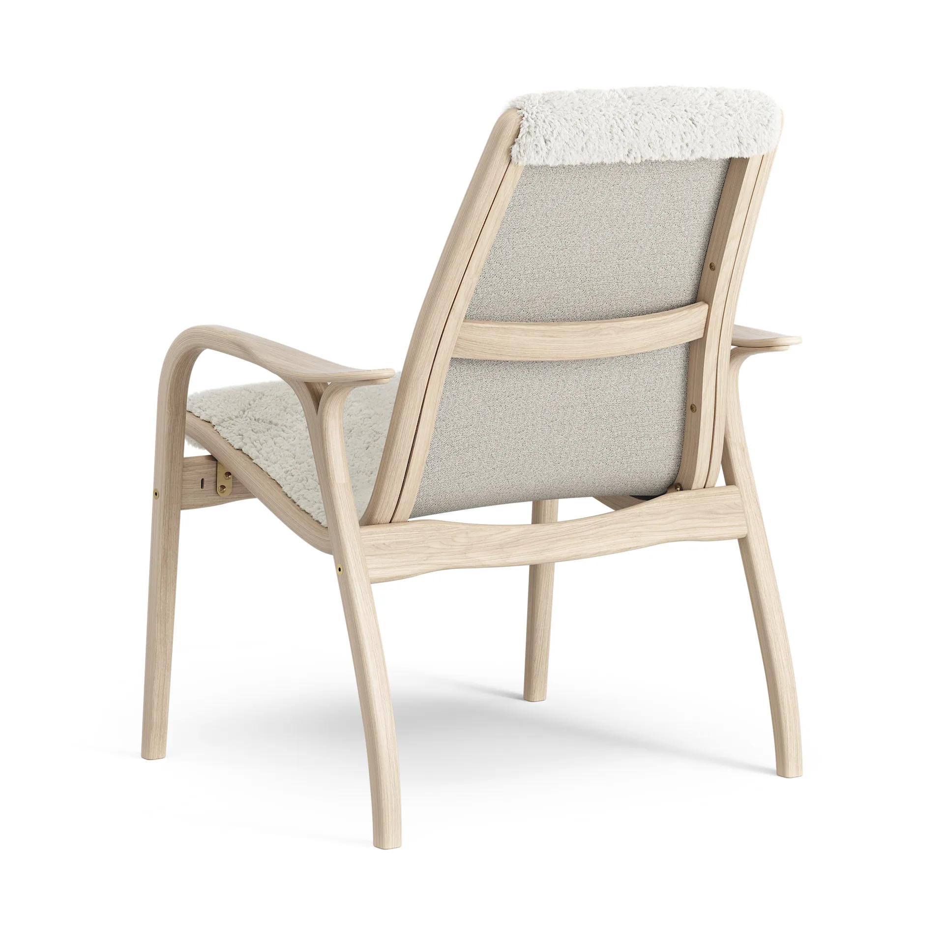 Laminett arm chair white pigmented oak/sheep skin, Off white (white) Swedese