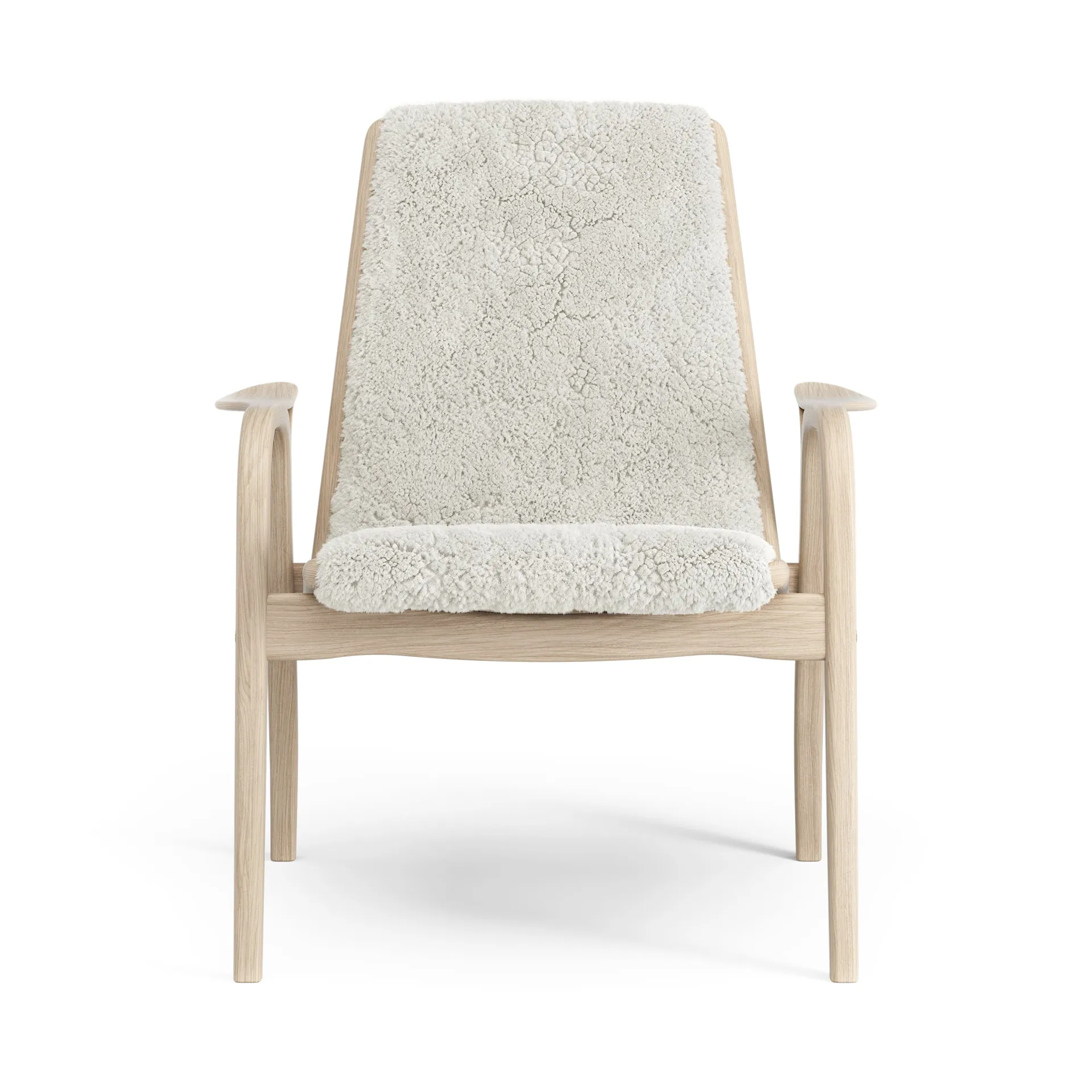 Laminett arm chair white pigmented oak/sheep skin, Off white (white) Swedese