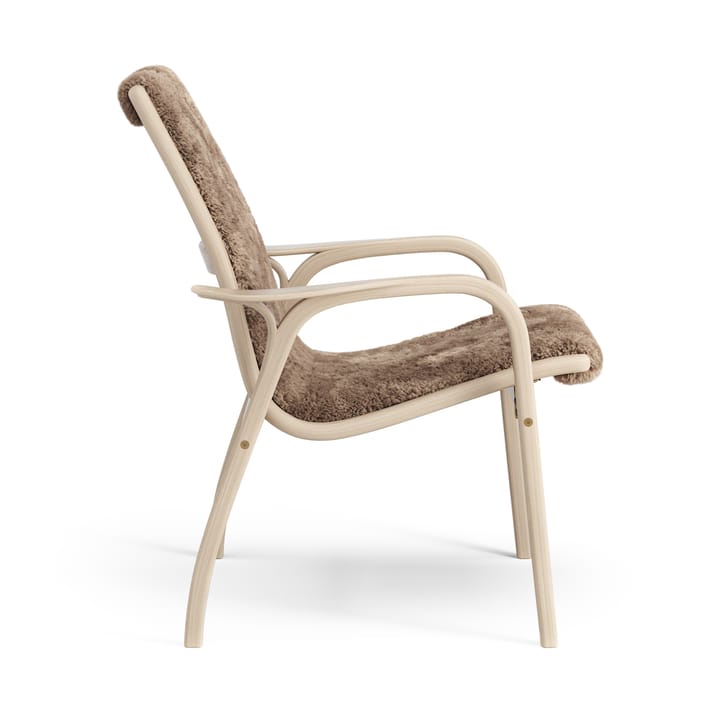 Laminett arm chair white pigmenterad oak/sheep skin - Sahara (nougat brown) - Swedese
