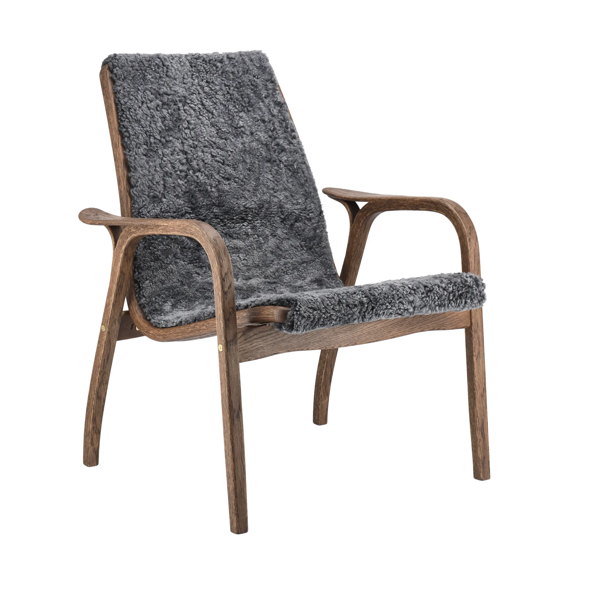Laminett armchair oak/sheepskin Special Edition, Rubio Monocoat Chocolate-Charcoal Swedese