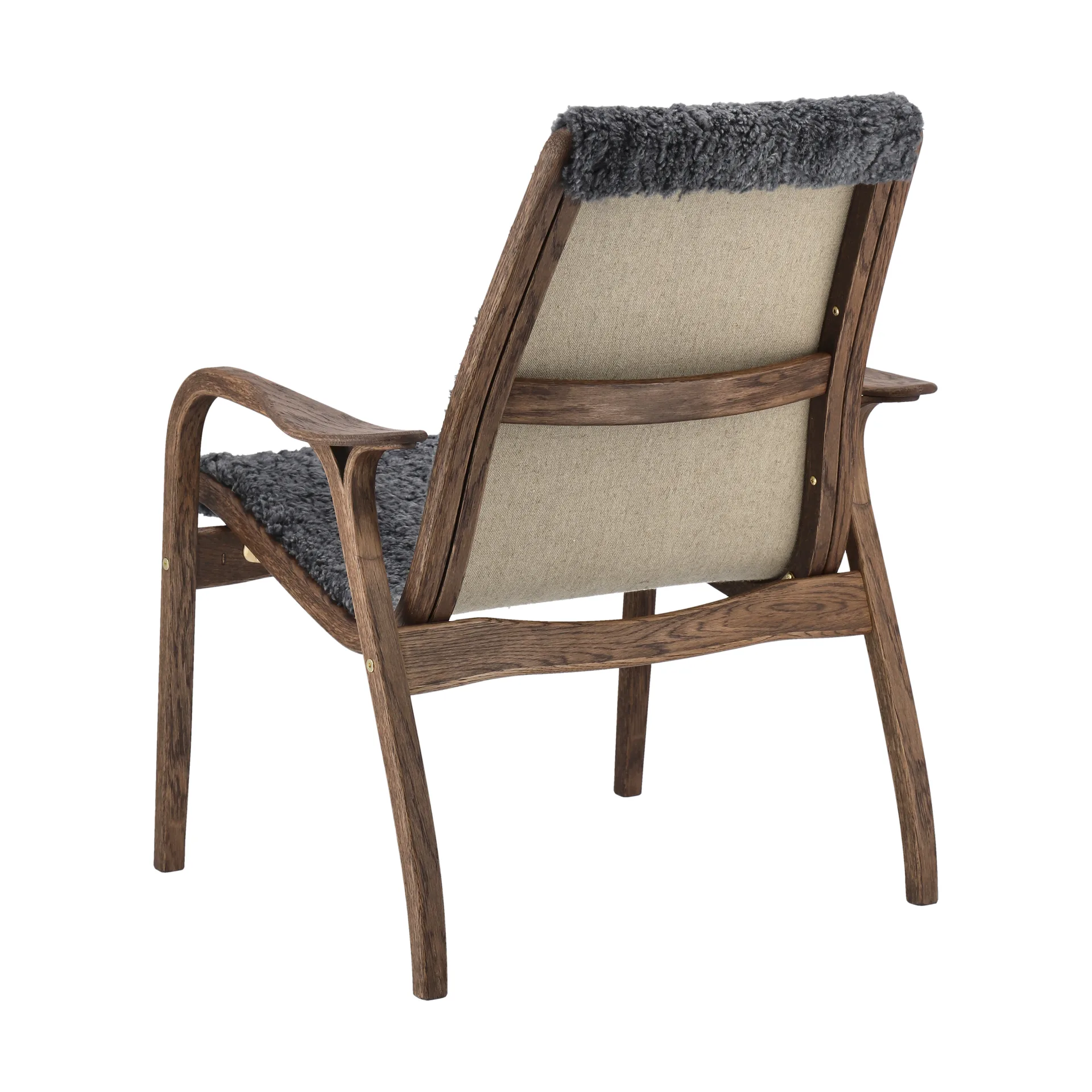 Laminett armchair oak/sheepskin Special Edition, Rubio Monocoat Chocolate-Charcoal Swedese