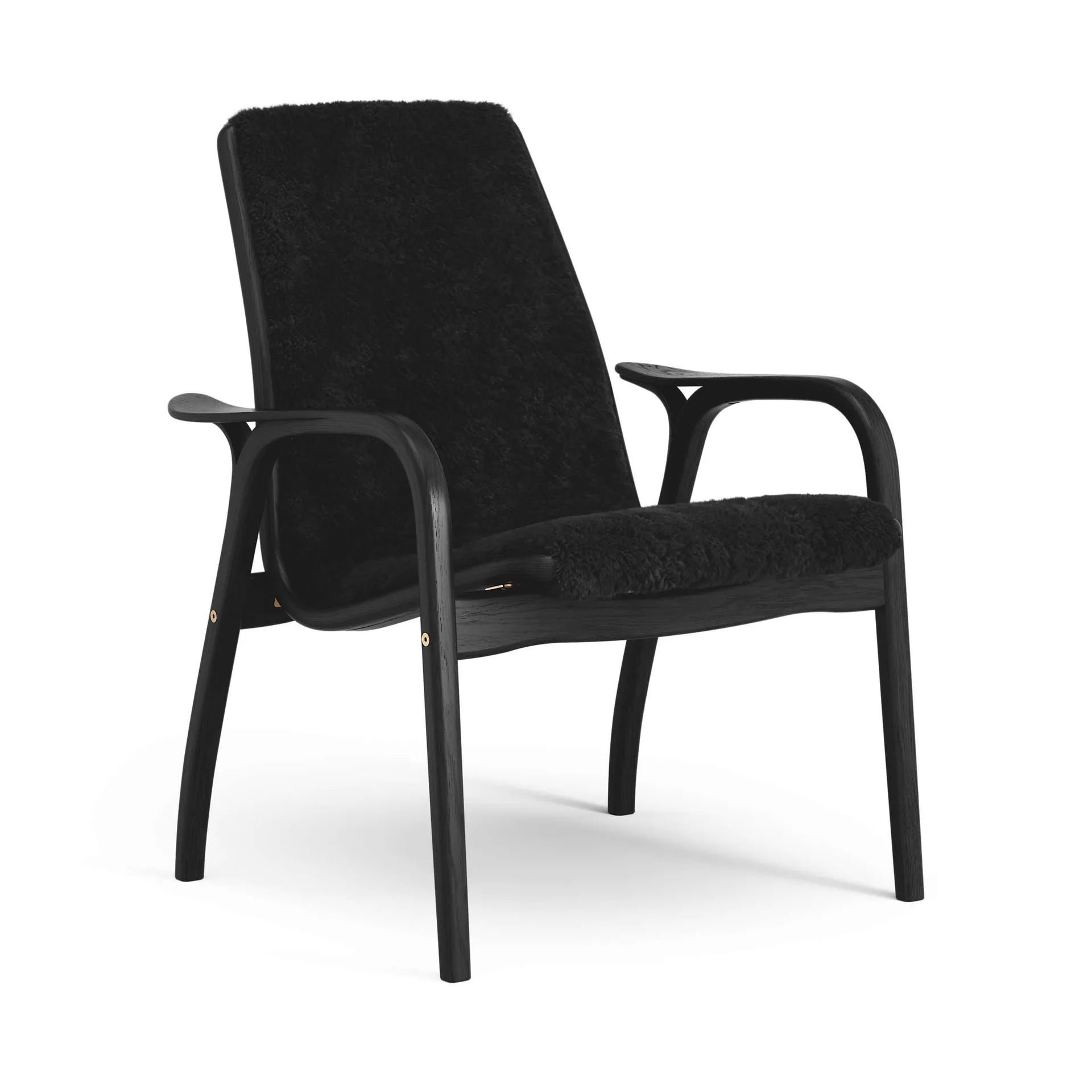 Laminett armchair, Sheepskin Black-black stained beech Swedese