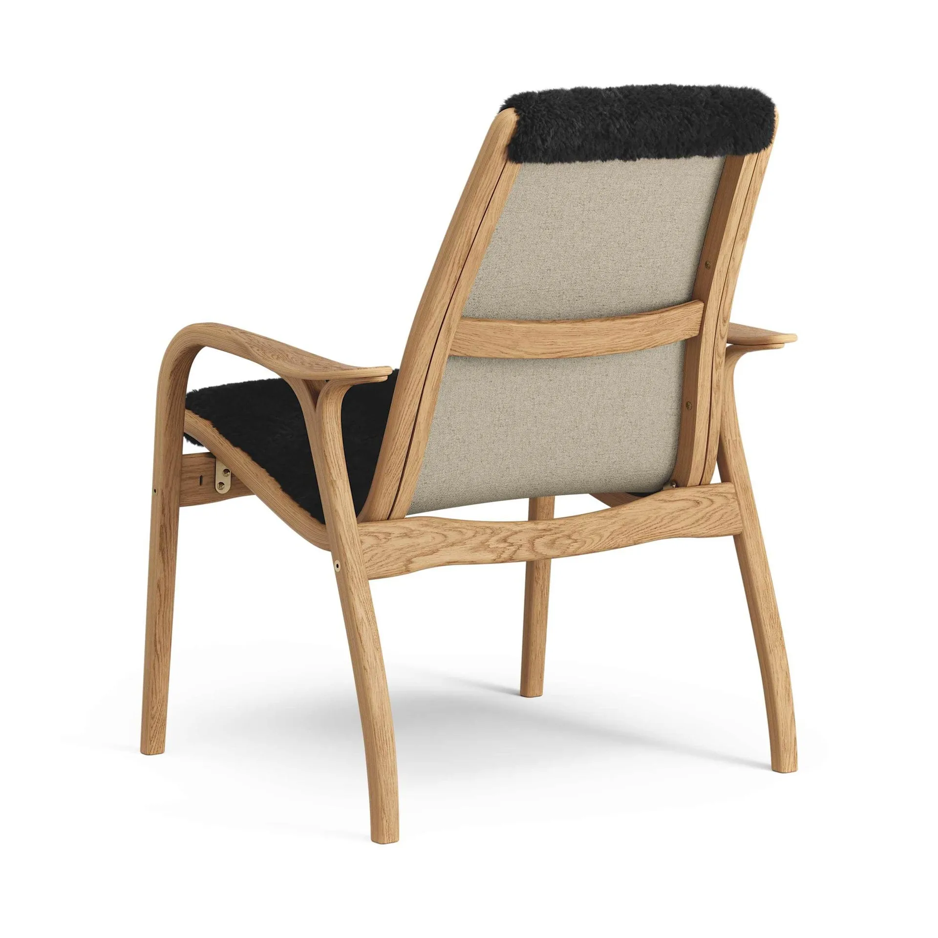 Laminett armchair, Sheepskin black-oiled oak Swedese
