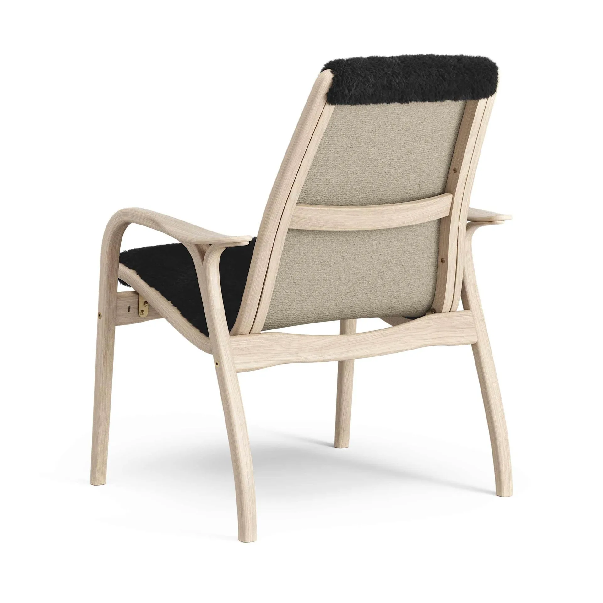 Laminett armchair, Sheepskin Black-white pigmented oak Swedese