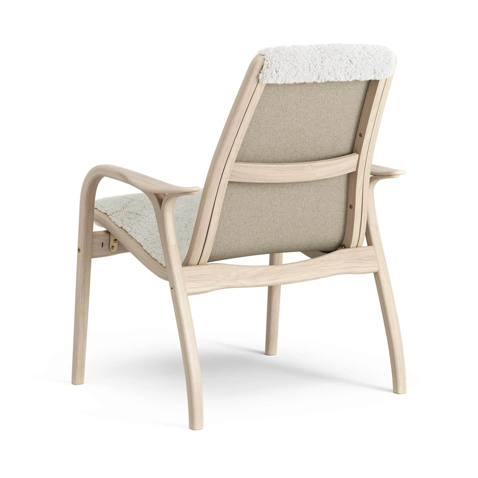 Laminett armchair, Sheepskin Off white-white pigmented oak Swedese