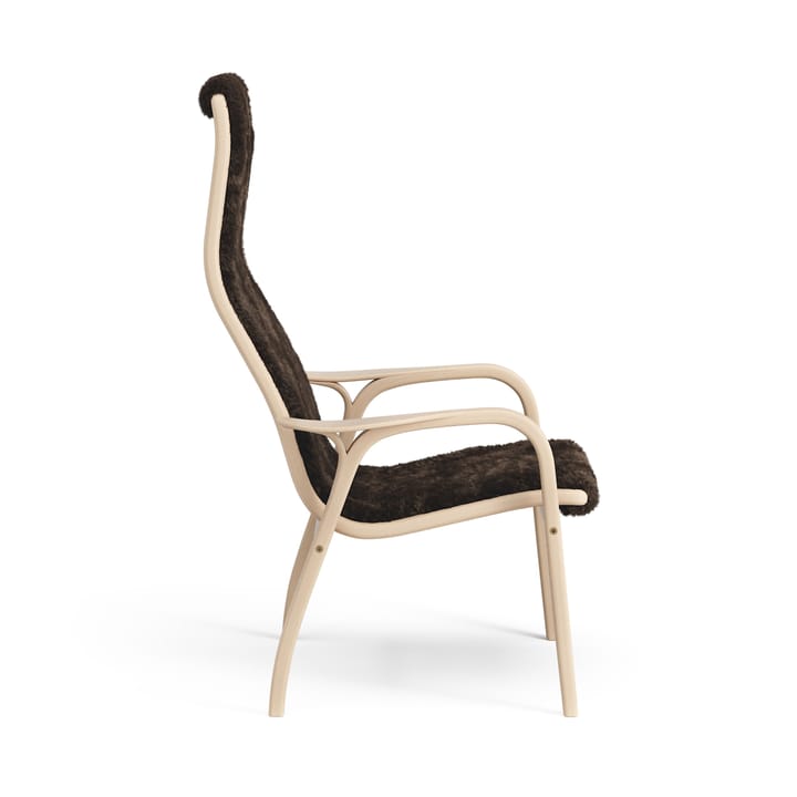 Lamini children's arm chair laquered beech/sheep skin, Espresso (brown) Swedese
