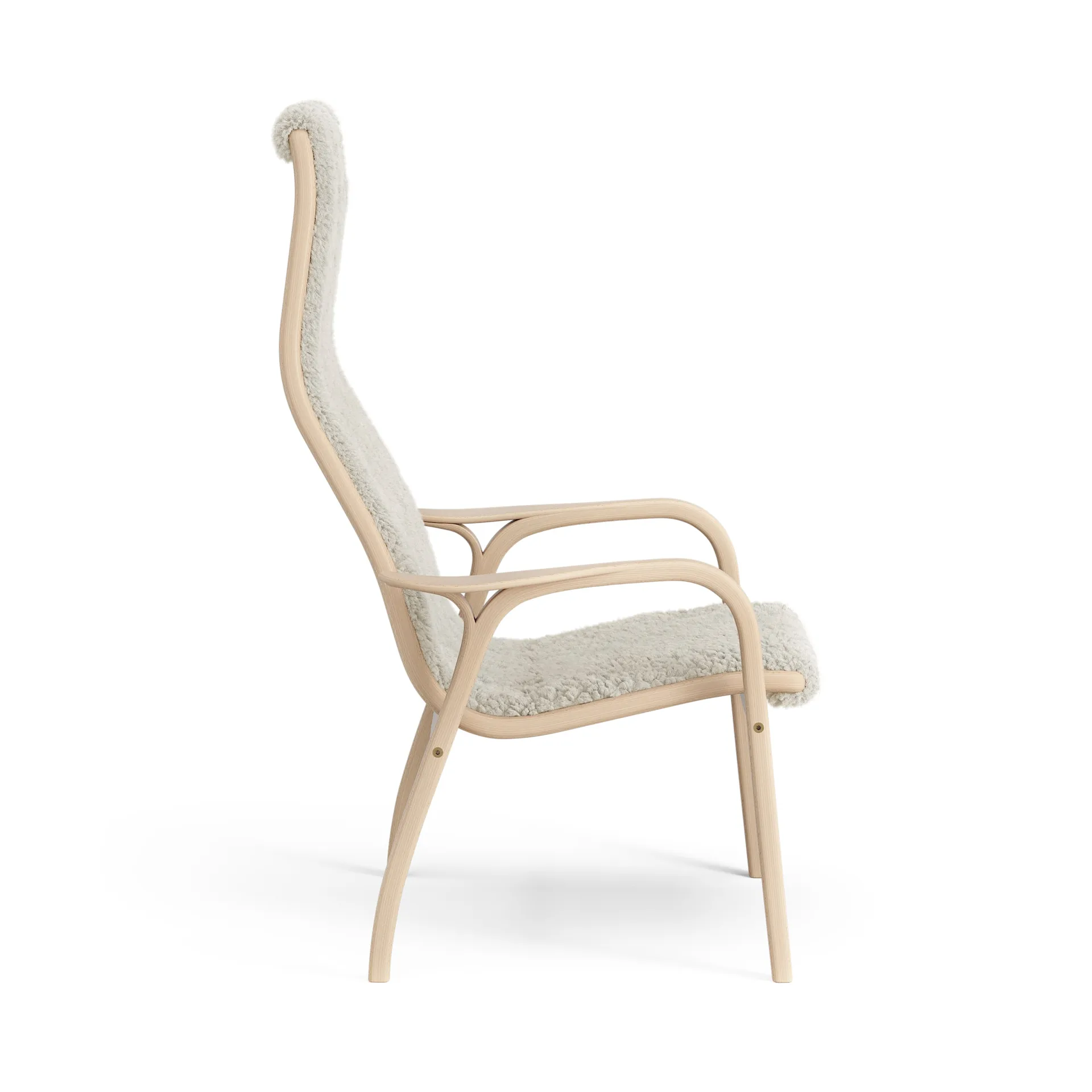 Lamini children's arm chair laquered beech/sheep skin, Moonlight (beige) Swedese