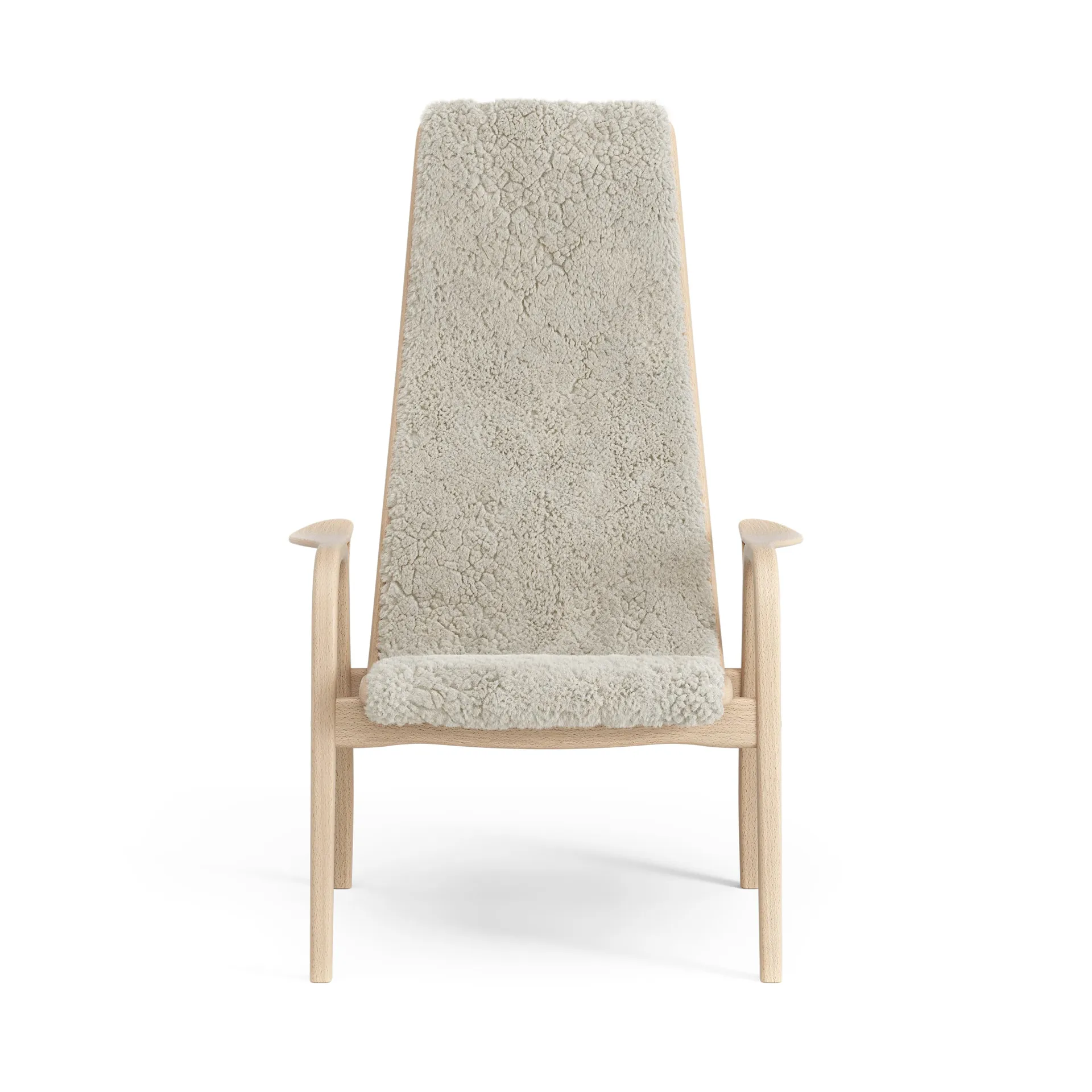 Lamini children's arm chair laquered beech/sheep skin, Moonlight (beige) Swedese