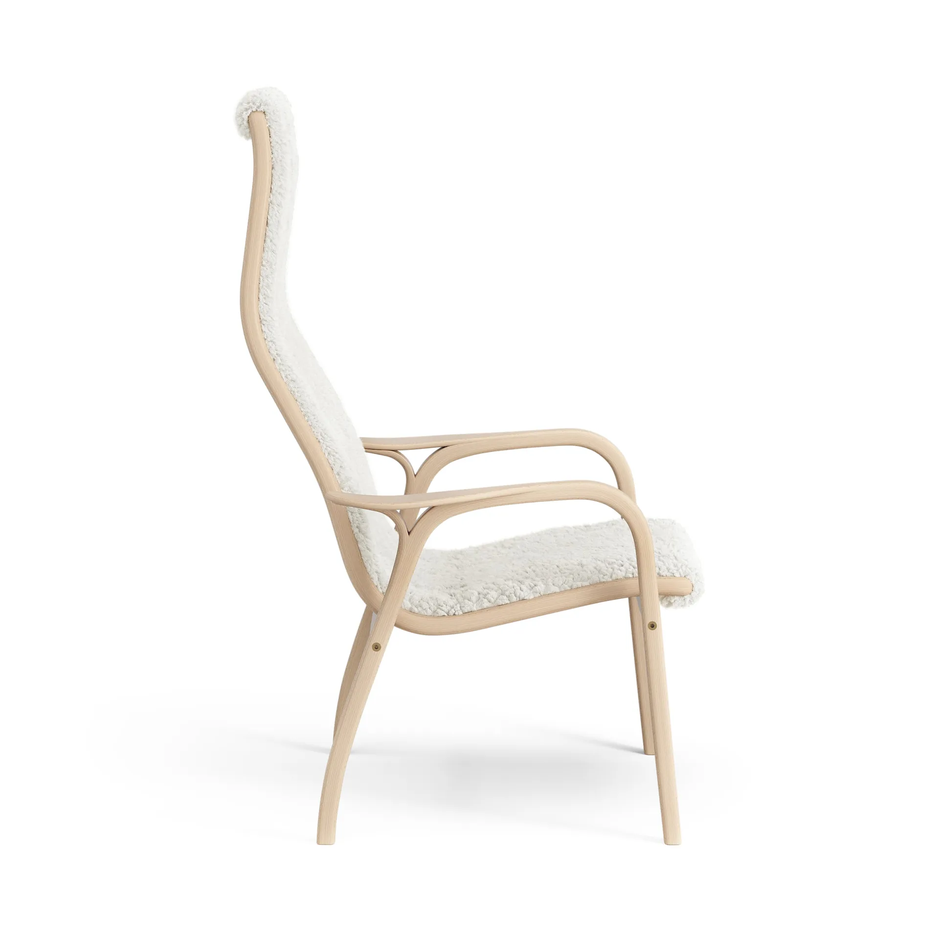 Lamini children's arm chair laquered beech/sheep skin, Off white (white) Swedese