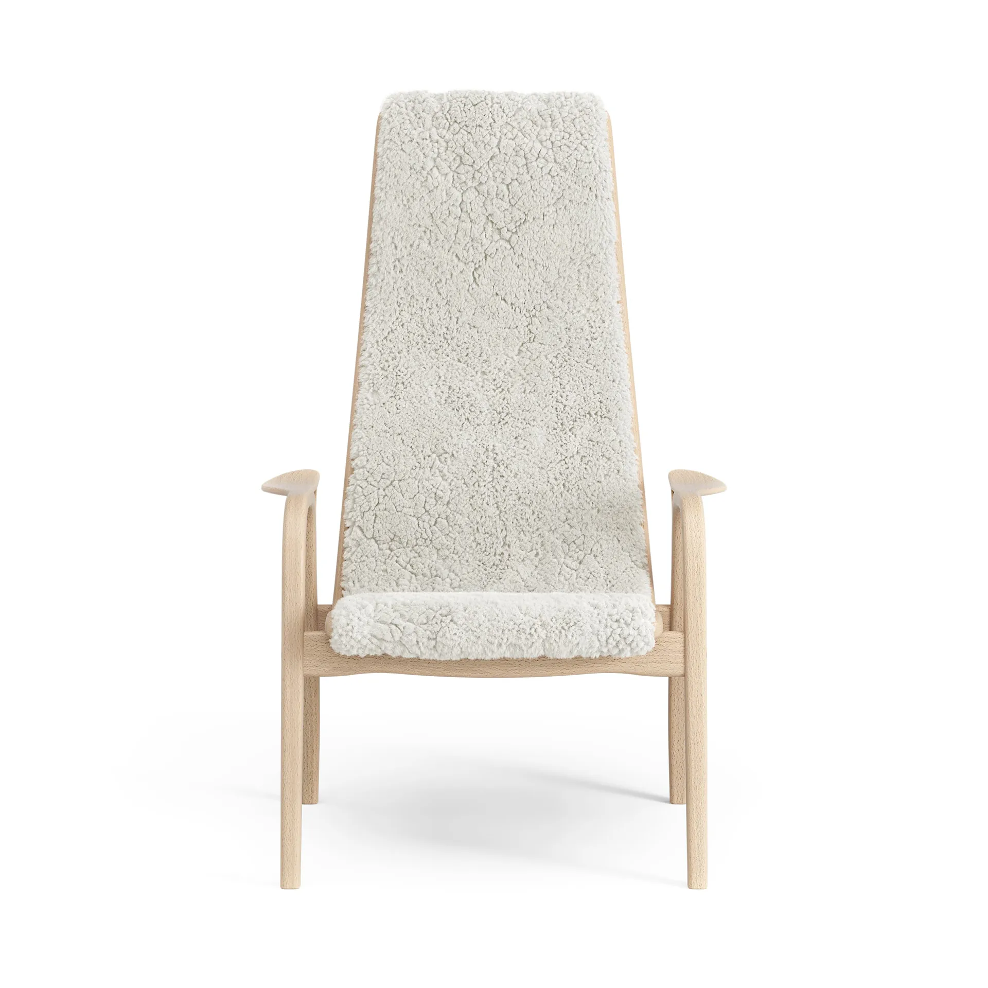Lamini children's arm chair laquered beech/sheep skin, Off white (white) Swedese