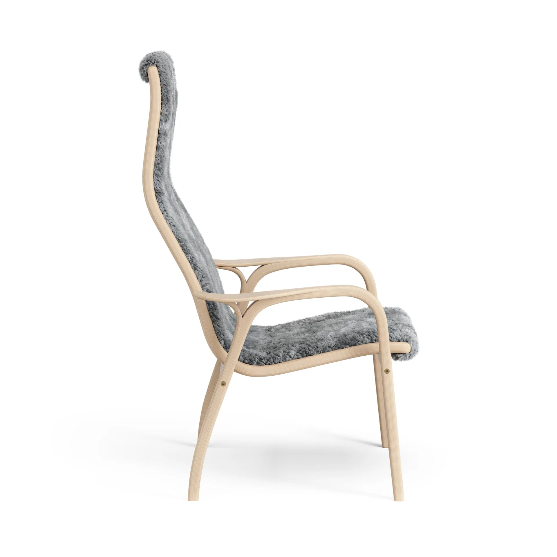 Lamini children's arm chair laquered beech/sheep skin, Scandinavian Grey (grey) Swedese