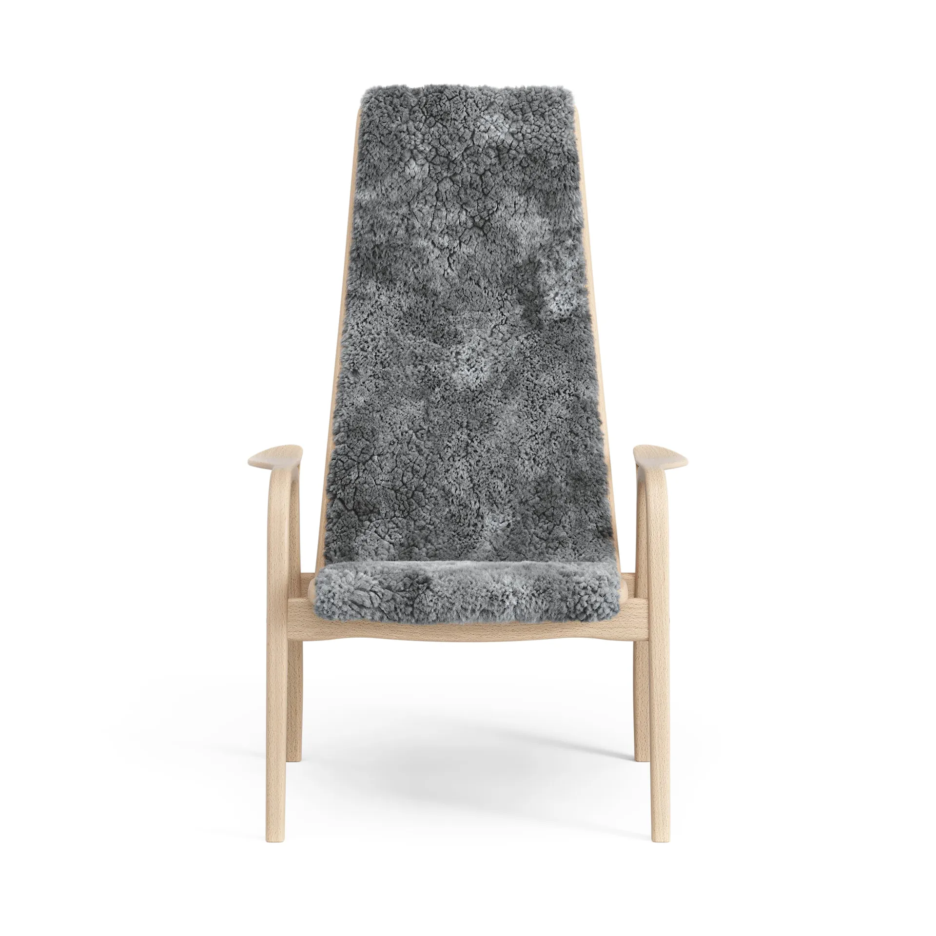 Lamini children's arm chair laquered beech/sheep skin, Scandinavian Grey (grey) Swedese
