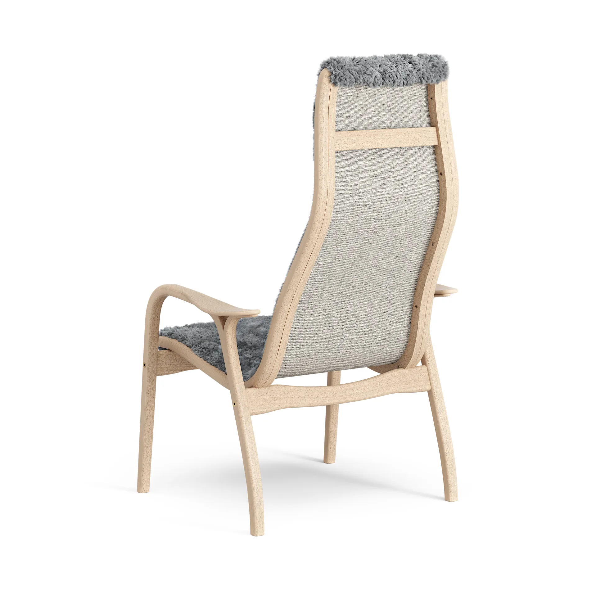 Lamini children's arm chair laquered beech/sheep skin, Scandinavian Grey (grey) Swedese