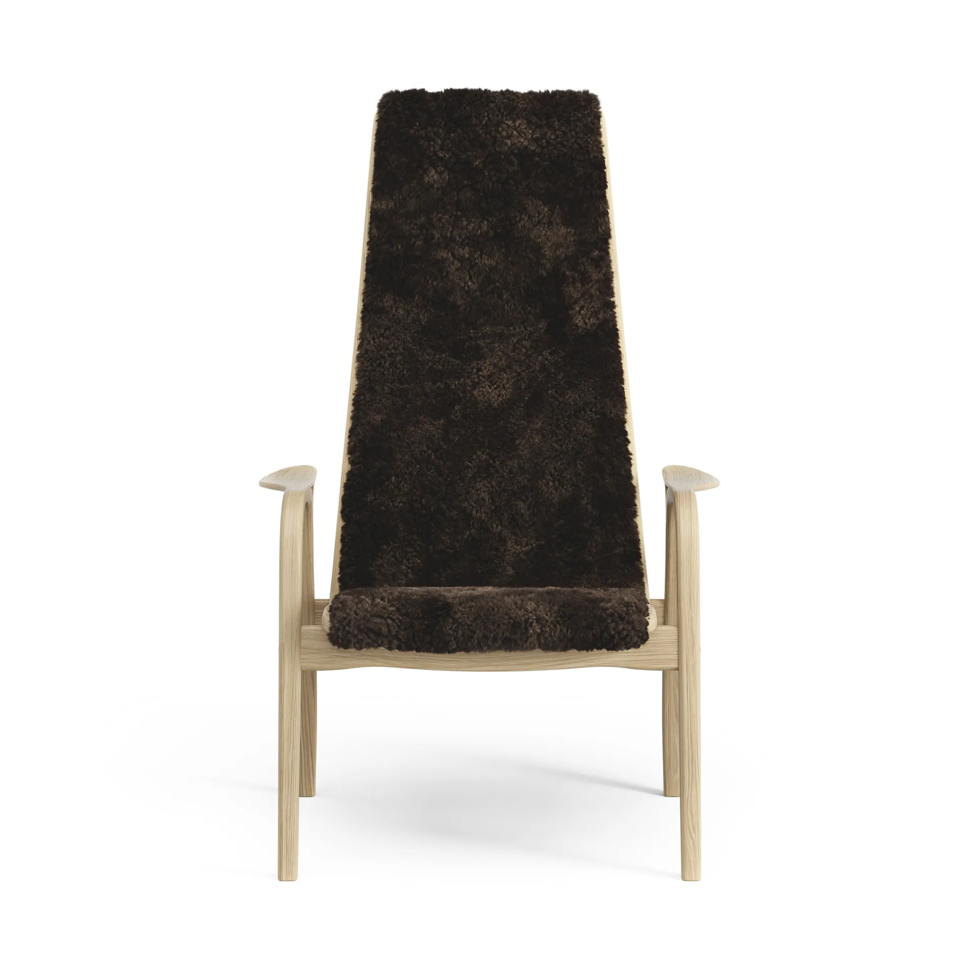 Lamini children's arm chair laquered oak/sheep skin, Espresso (brown) Swedese