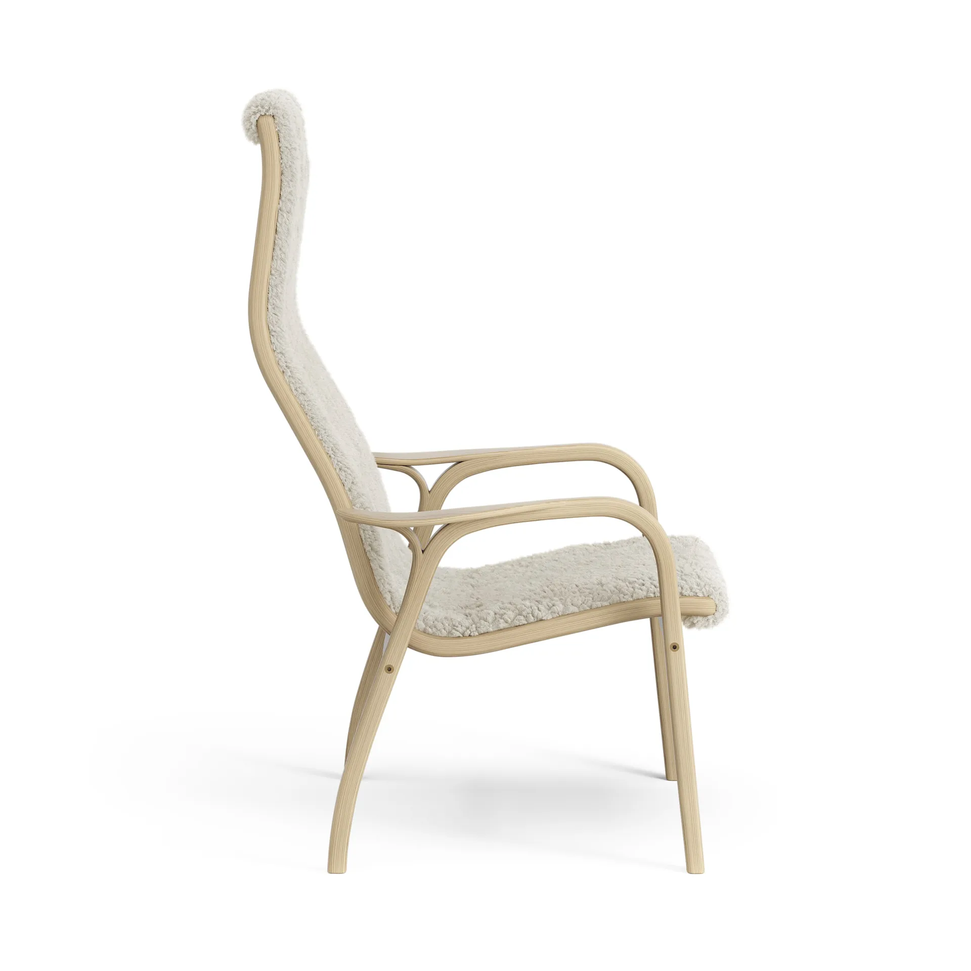 Lamini children's arm chair laquered oak/sheep skin, Moonlight (beige) Swedese