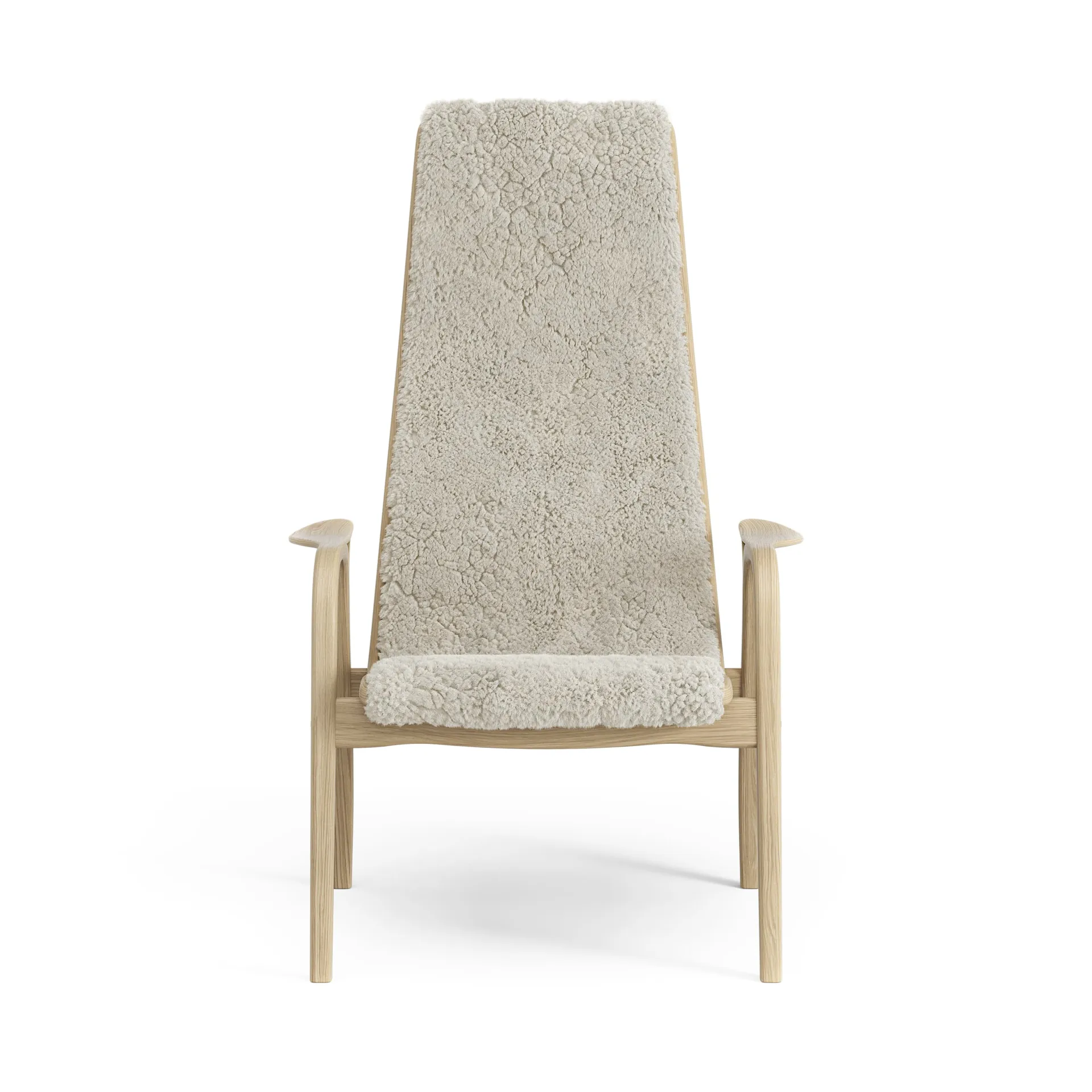 Lamini children's arm chair laquered oak/sheep skin, Moonlight (beige) Swedese