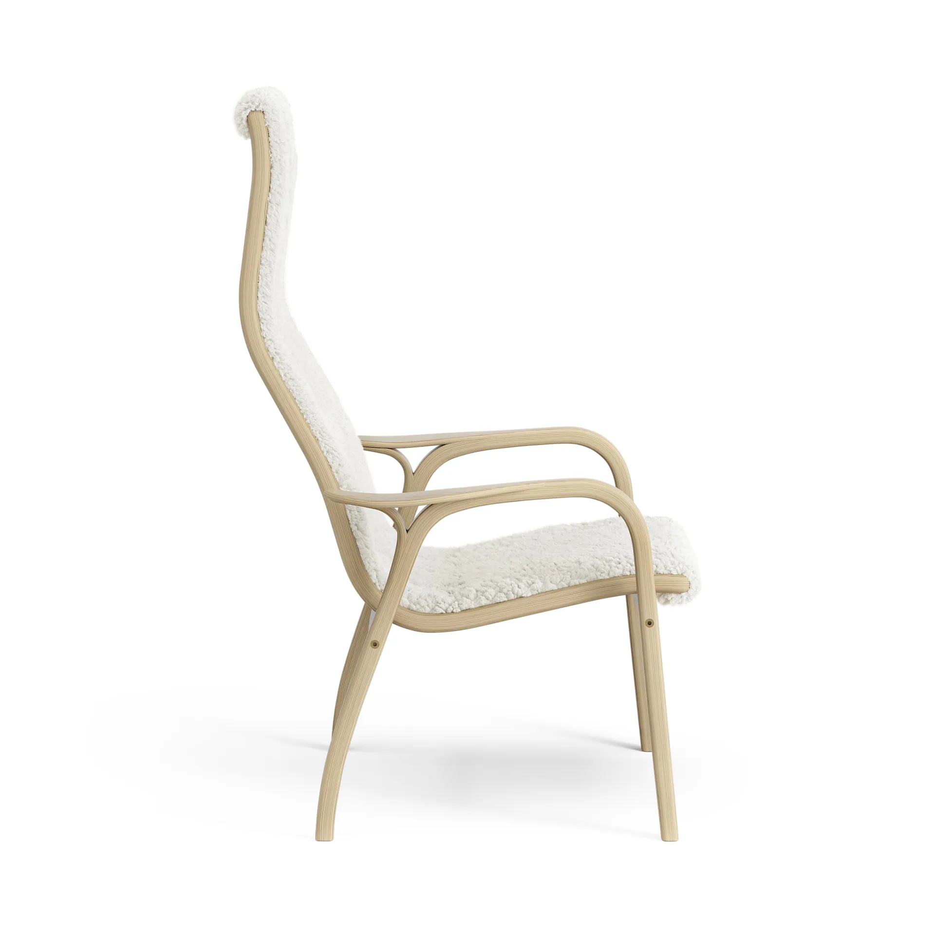 Lamini children's arm chair laquered oak/sheep skin, Off white (white) Swedese