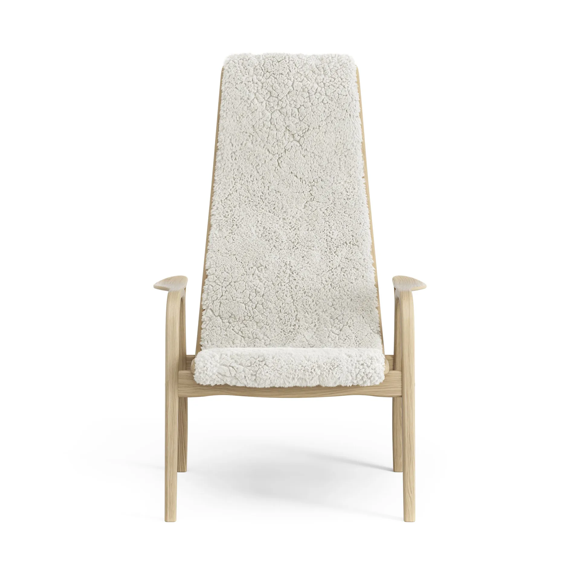 Lamini children's arm chair laquered oak/sheep skin, Off white (white) Swedese