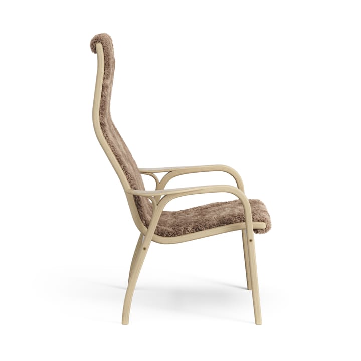 Lamini children's arm chair laquered oak/sheep skin, Sahara (nougat brown) Swedese