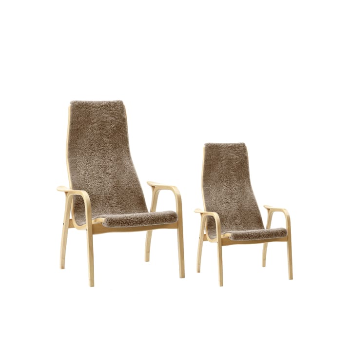 Lamini Children's armchair, Sheepskin espresso, oiled oak Swedese