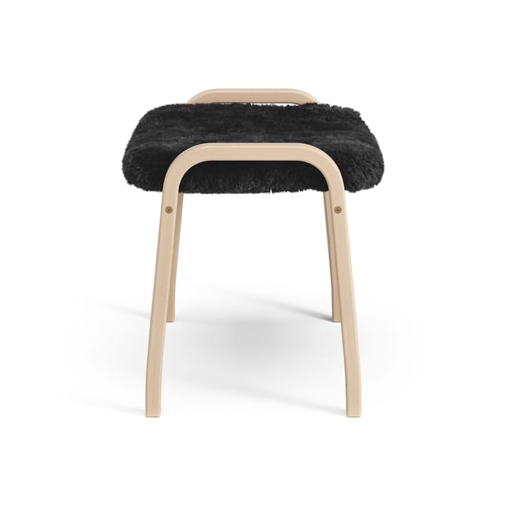 Lamini children's foot stool laquered beech/sheep skin - Black (black) - Swedese