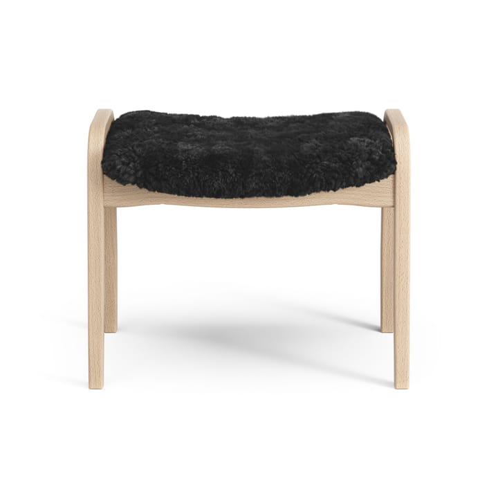 Lamini children's foot stool laquered beech/sheep skin - Black (black) - Swedese