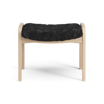 Lamini children's foot stool laquered beech/sheep skin - Black (black) - Swedese