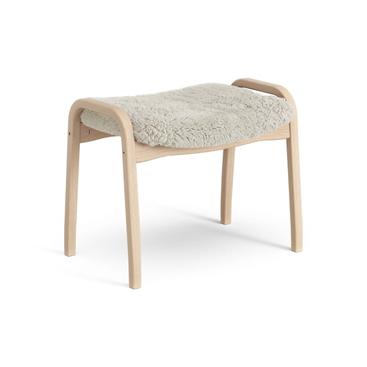 Lamini children's foot stool laquered beech/sheep skin - Moonlight (beige) - Swedese