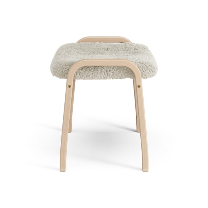 Lamini children's foot stool laquered beech/sheep skin, Moonlight (beige) Swedese