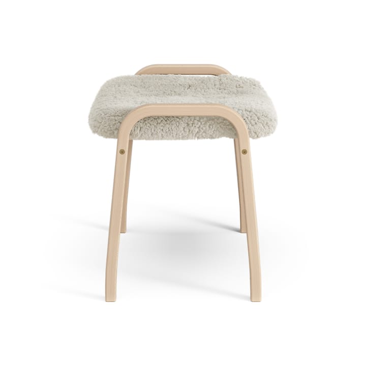 Lamini children's foot stool laquered beech/sheep skin - Moonlight (beige) - Swedese