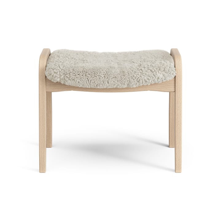 Lamini children's foot stool laquered beech/sheep skin, Moonlight (beige) Swedese