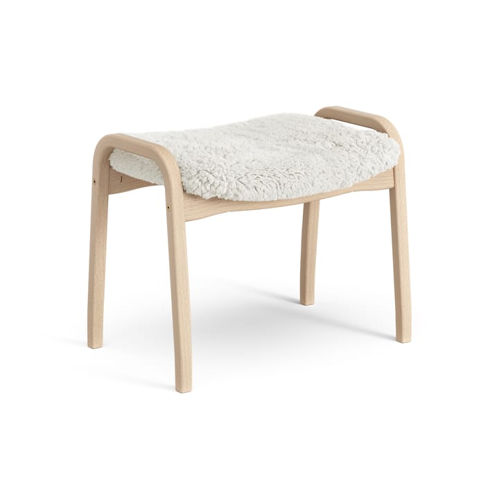 Lamini children's foot stool laquered beech/sheep skin - Off white (white) - Swedese