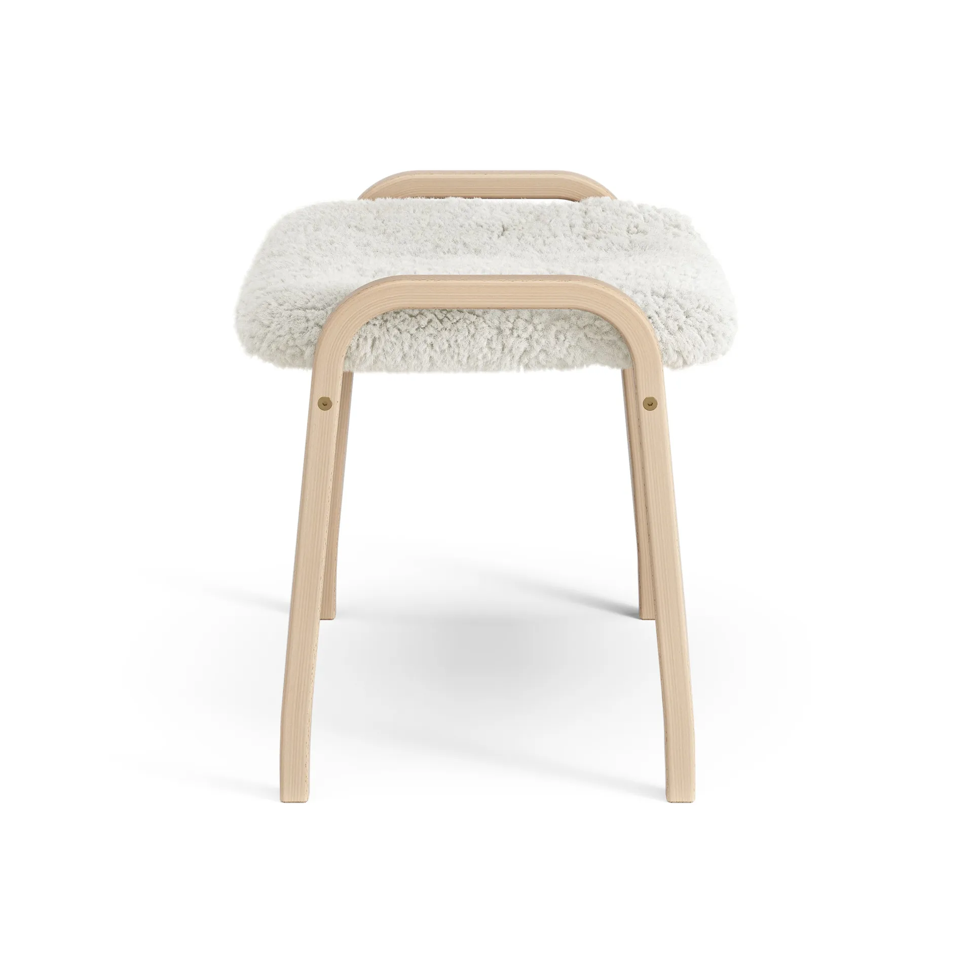 Lamini children's foot stool laquered beech/sheep skin, Off white (white) Swedese