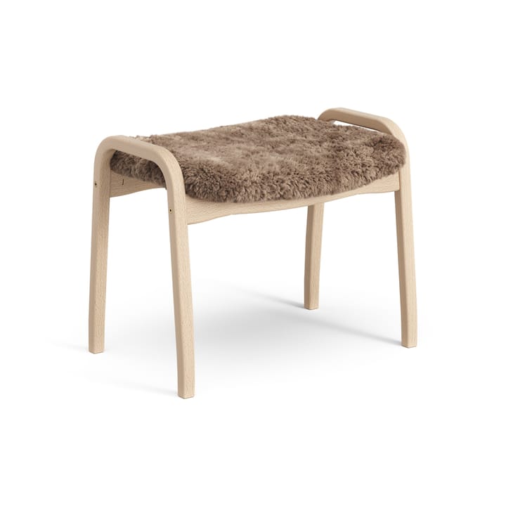 Lamini children's foot stool laquered beech/sheep skin - Sahara (nougat brown) - Swedese