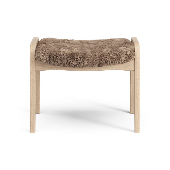 Lamini children's foot stool laquered beech/sheep skin - Sahara (nougat brown) - Swedese